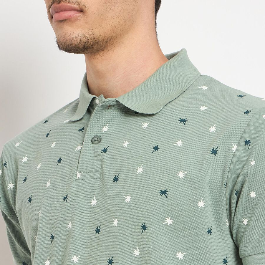 Men's Collared Half Sleeves T-Shirt , Light Green, large image number null