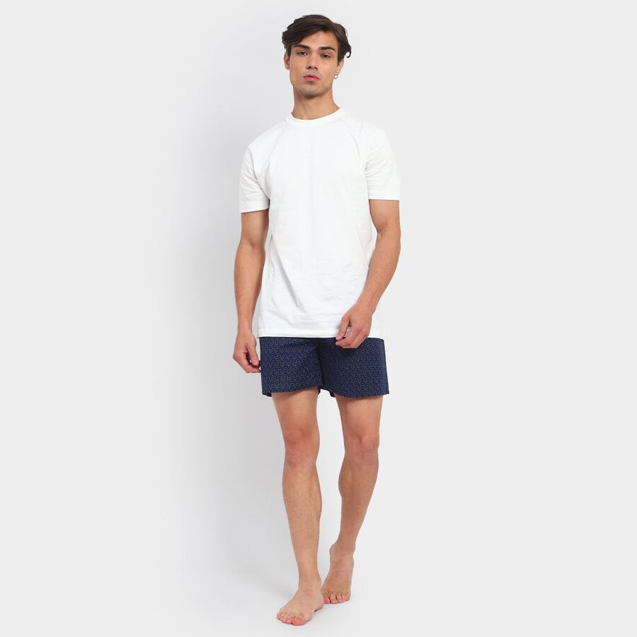Men's 100% Cotton Boxers, Navy Blue, large image number null