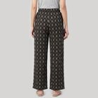 Women's Black Regular Fit Printed Palazzos, काला, small