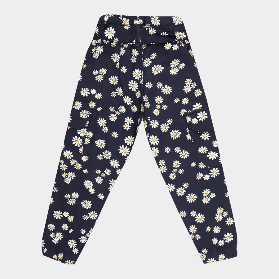 Girls Cotton Trousers, Navy Blue, large image number null