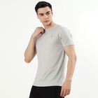 Men's Light Grey Crew Neck Athleisure T-Shirt, Light Grey, small image number null