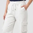 Women's Grey Straight Fit Cargo Track Pants, मिश्रित मध्यम ग्रे, small