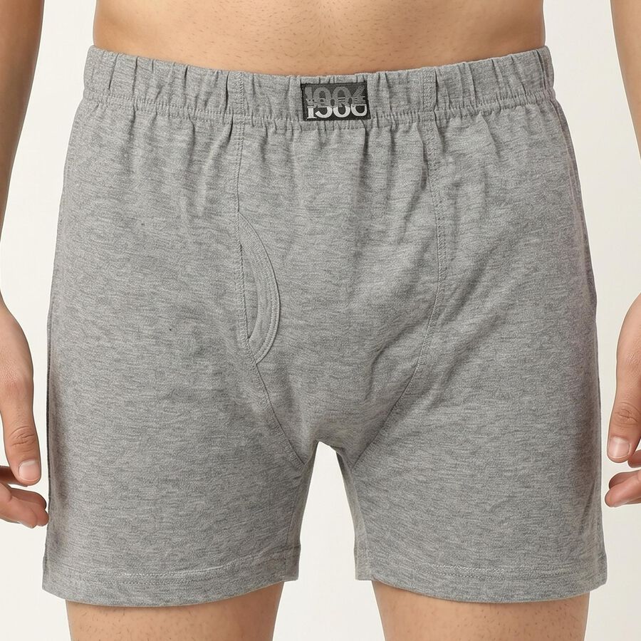 Men Grey Regular Fit Solid Trunks, Melange Light Grey, large