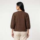 Ladies' Top, भूरा, small