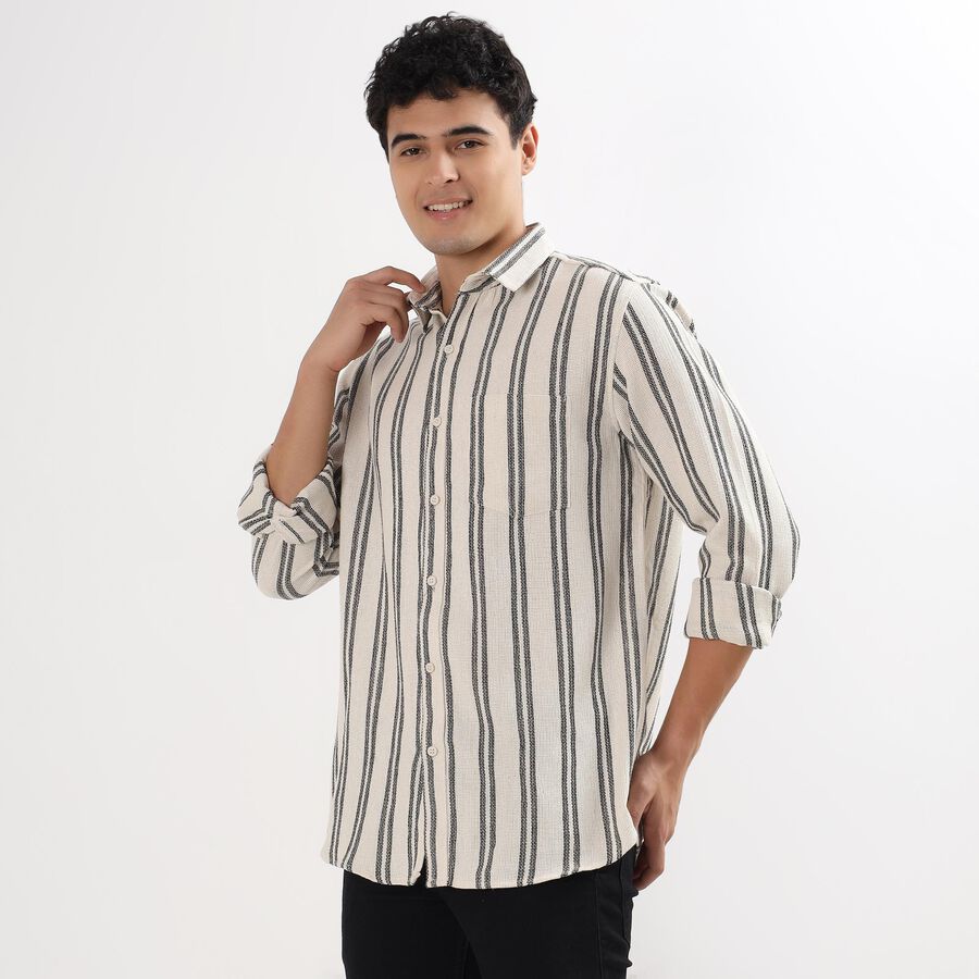 Men's 100% Cotton Casual Shirt , Off White, large image number null