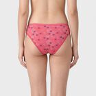 Ladies' Pink Bikini Fit Printed Panty, Pink, small
