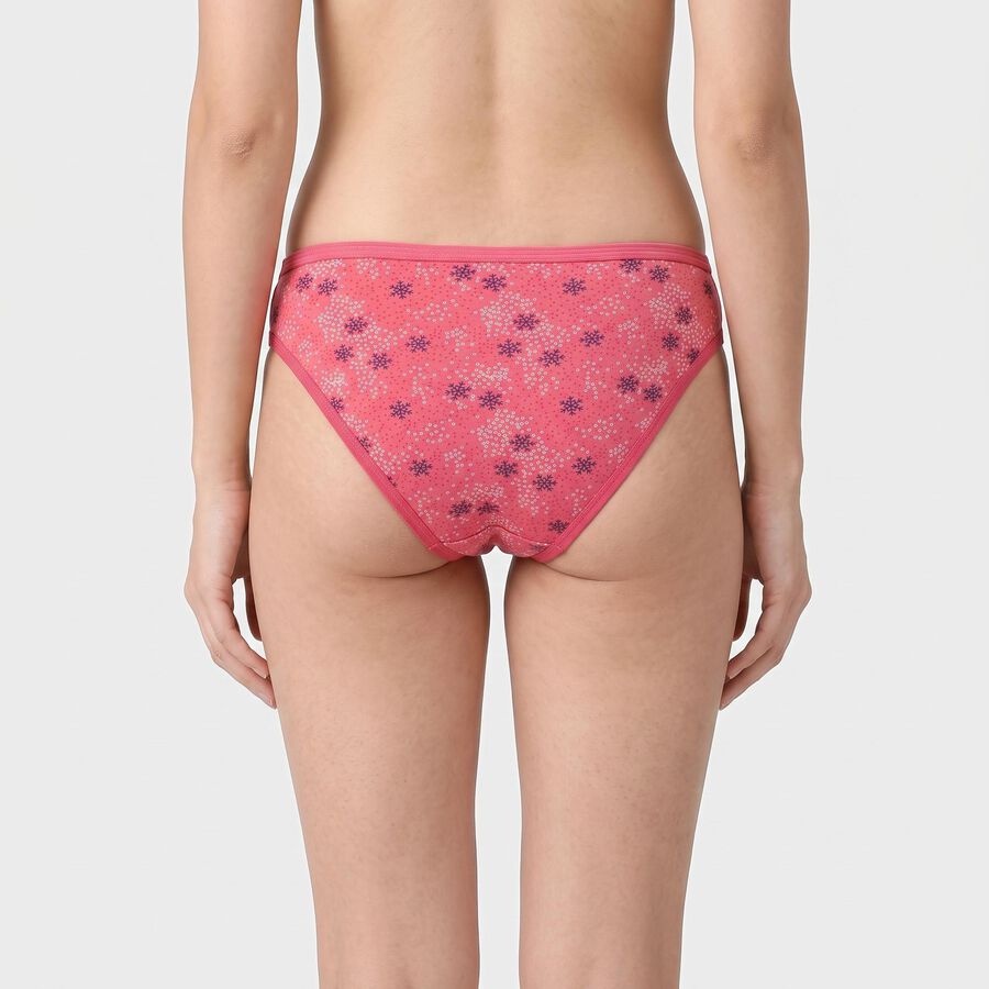 Ladies' Pink Bikini Fit Printed Panty, Pink, large