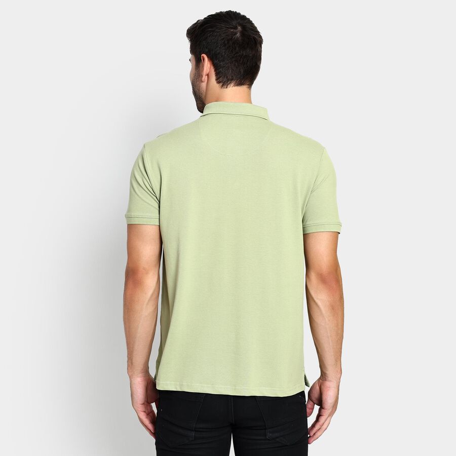 Men's Collared Half Sleeves T-Shirt , हल्का हरा, large image number null