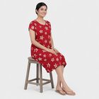 Women's Maroon V-Neck Lace Trim Nighty, Maroon, small