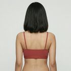 Women's Rust Cotton Blend Scoop Neck Minimalist Bralette, Rust, small