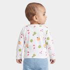 Infants White Cotton V-Neck Regular T-Shirt, White, small