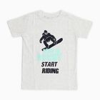 Boys Light Grey Round Neck Casual T-Shirt, Ecru Melange, small image number null