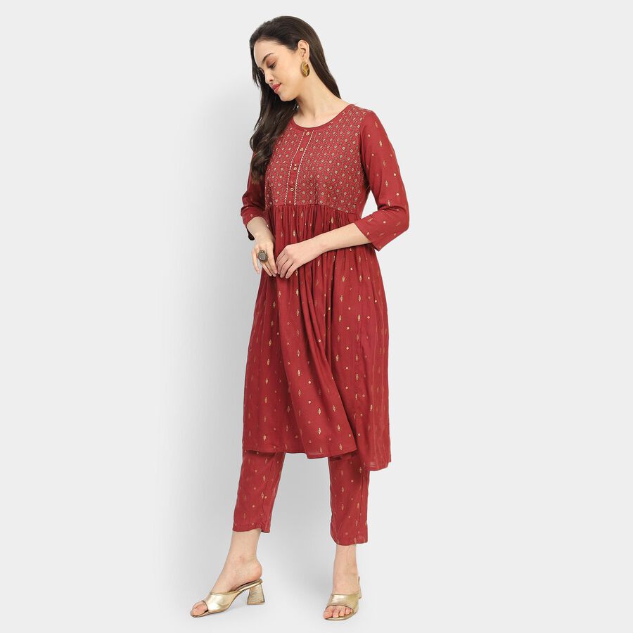 Ladies' Ethnic Set, लाल, large image number null