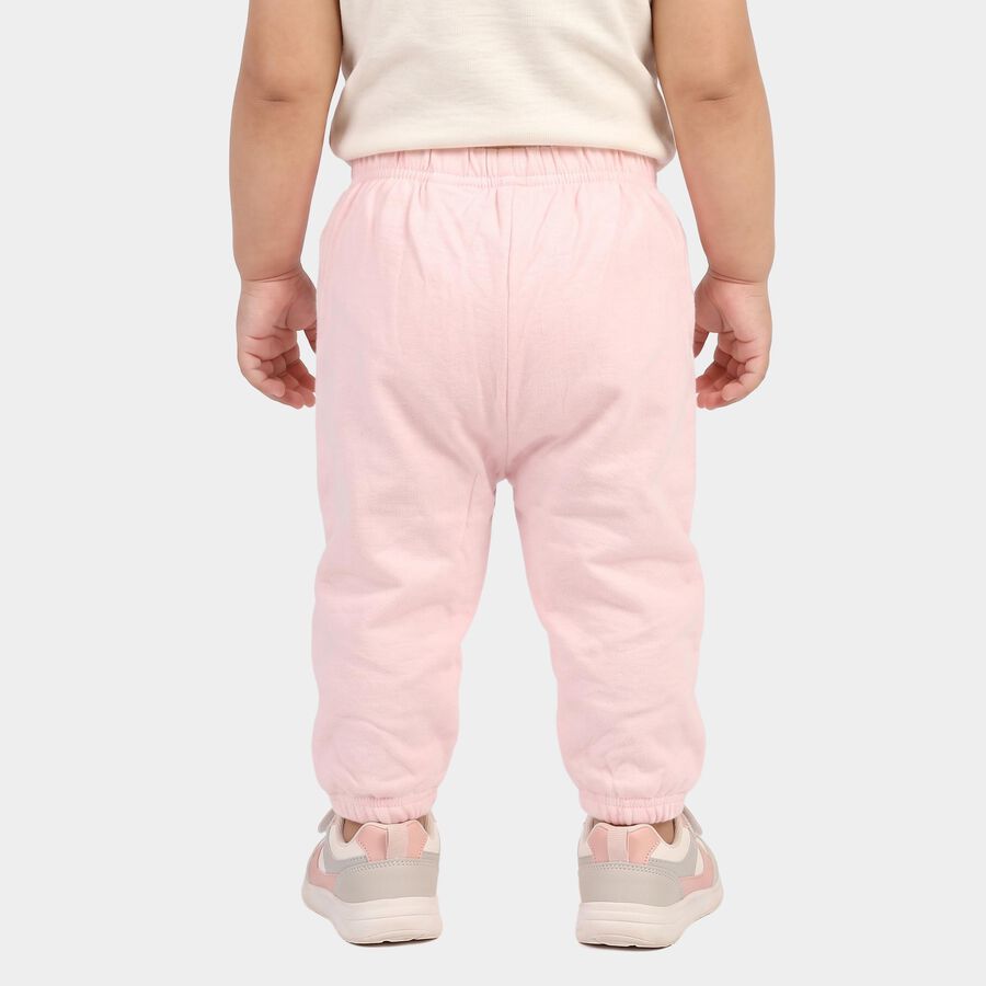 Infants Pink Jogger Floral Embroidered Pyjama, हल्का गुलाबी, large