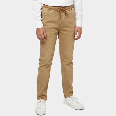 Boys' Light Beige Regular Fit Washed Jeans