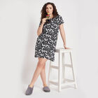 All Over Print Knee Length Nighty, काला, small image number null