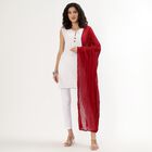 Women's Vibrant Red Cotton Blend Crinkled Dupatta, मरून, small