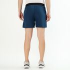 Men's Deep Navy Blue Regular Fit Elastic Waist Bermuda Shorts, Teal Blue, small