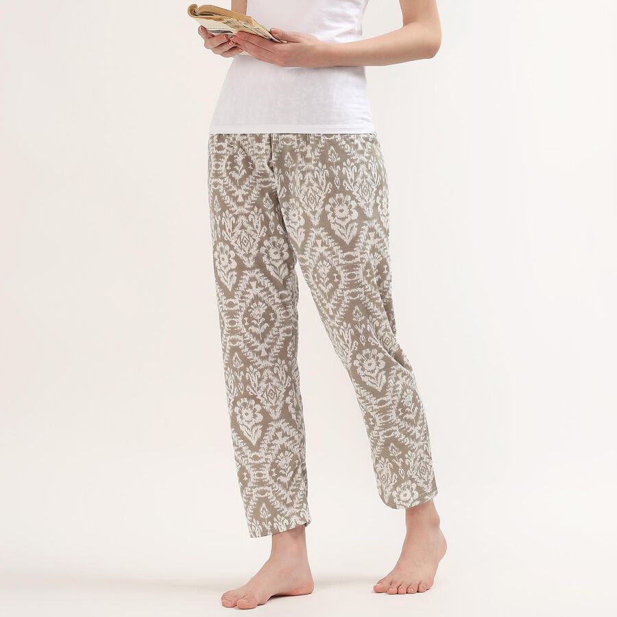 Women's Light Grey Regular-Fit Solid Elastic Waist Pyjama, हल्का ग्रे, large