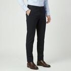 Men's Black Slim Fit Casual Trousers, काला, small