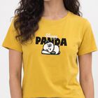 Women's Yellow Cotton Round Neck Regular T-Shirt, Yellow, small