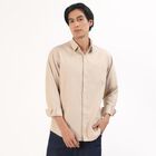 Men's Light Beige Classic Collar Casual Shirt, Beige, small image number null