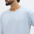 Men's Light Powder Blue Round Neck Casual T-Shirt, Sky Blue, small image number null