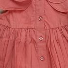 Infants' Soft Pink Cotton Peter Pan Collar Sleeveless Frock, हल्का गुलाबी, small
