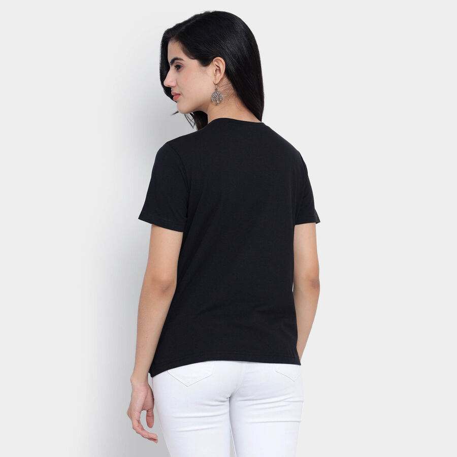 Round Neck T-Shirt, Black, large image number null