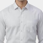 Men's White Spread Collar Classic Formal Shirt, White, small