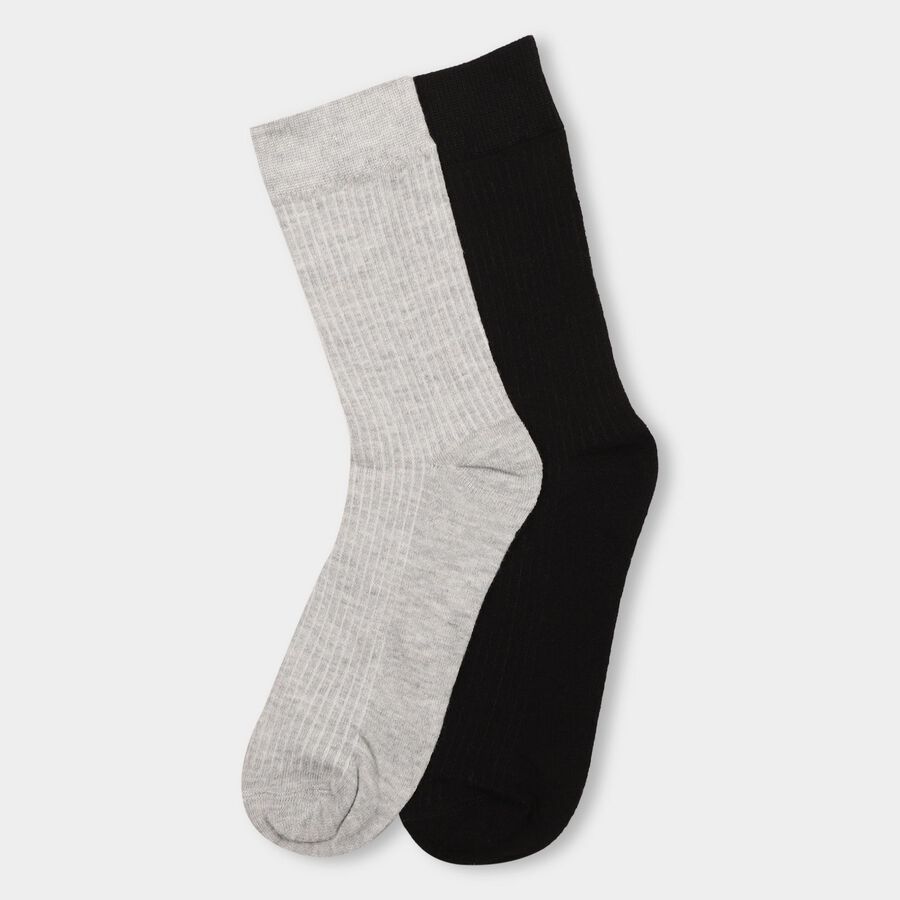 Men's Socks (Pack of 2), काला, large