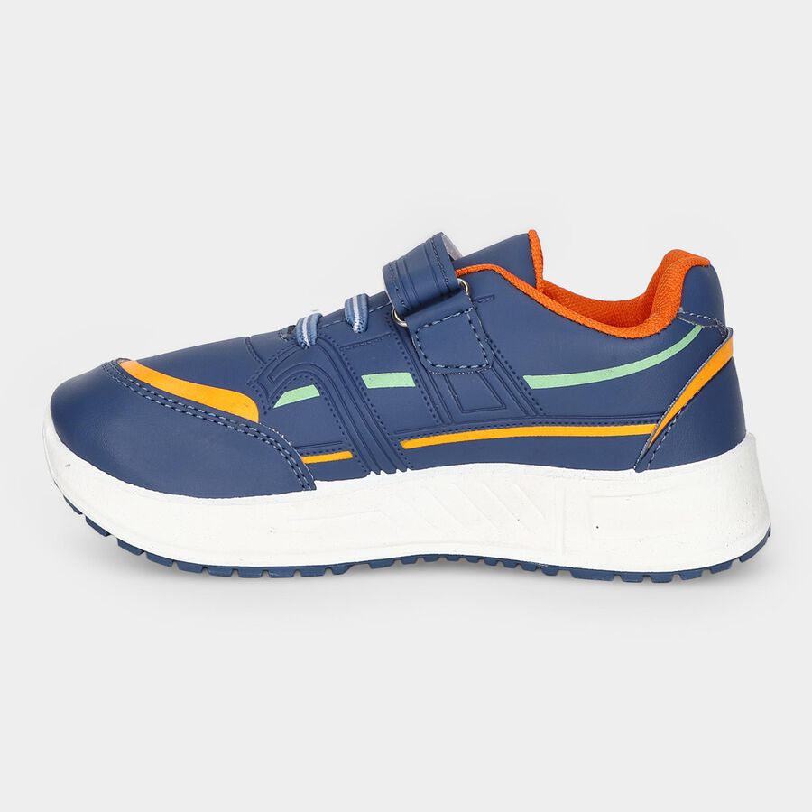 Boys' Blue Velcro Strap Sneakers, नीला, large