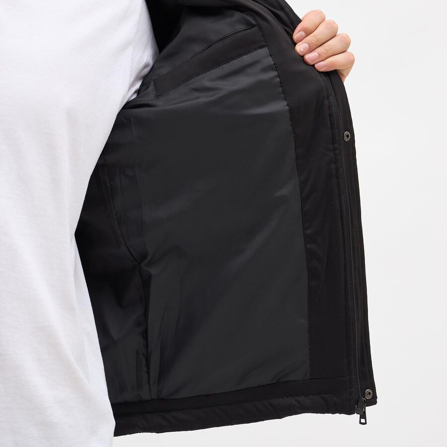 Men's Jet Black Hooded Casual Jacket, काला, large image number null