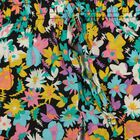 Girls' Black Regular Fit Floral Printed Shorts, काला, small