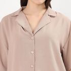 Women's Beige Solid Co-ord Set, Beige, small