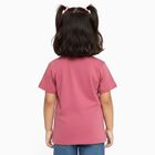 Girls Pink Cotton Round Neck Casual T-Shirt, गुलाबी, small image number null