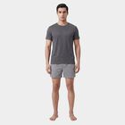 Men's Dark Grey Solid Regular Fit Boxer Shorts, गहरा ग्रे, small