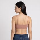 Women's Brown Scoop Neck Wire-Free Bralette Bra, भूरा, small