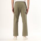 Men's Muted Olive Green Slim Fit Cargo Trousers, Light Green, small