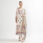 Women's Eggshell White Floral Printed Ethnic Set, ऑफ व्हाइट, small image number null