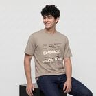 Men Grey Round Neck Regular T-Shirt, हल्का ग्रे, small