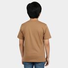 Boys Brown Round Neck Casual Boys T-Shirt, भूरा, small