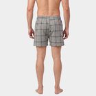 Men's Dark Blue Relaxed Fit Checked Boxers, Dark Blue, small