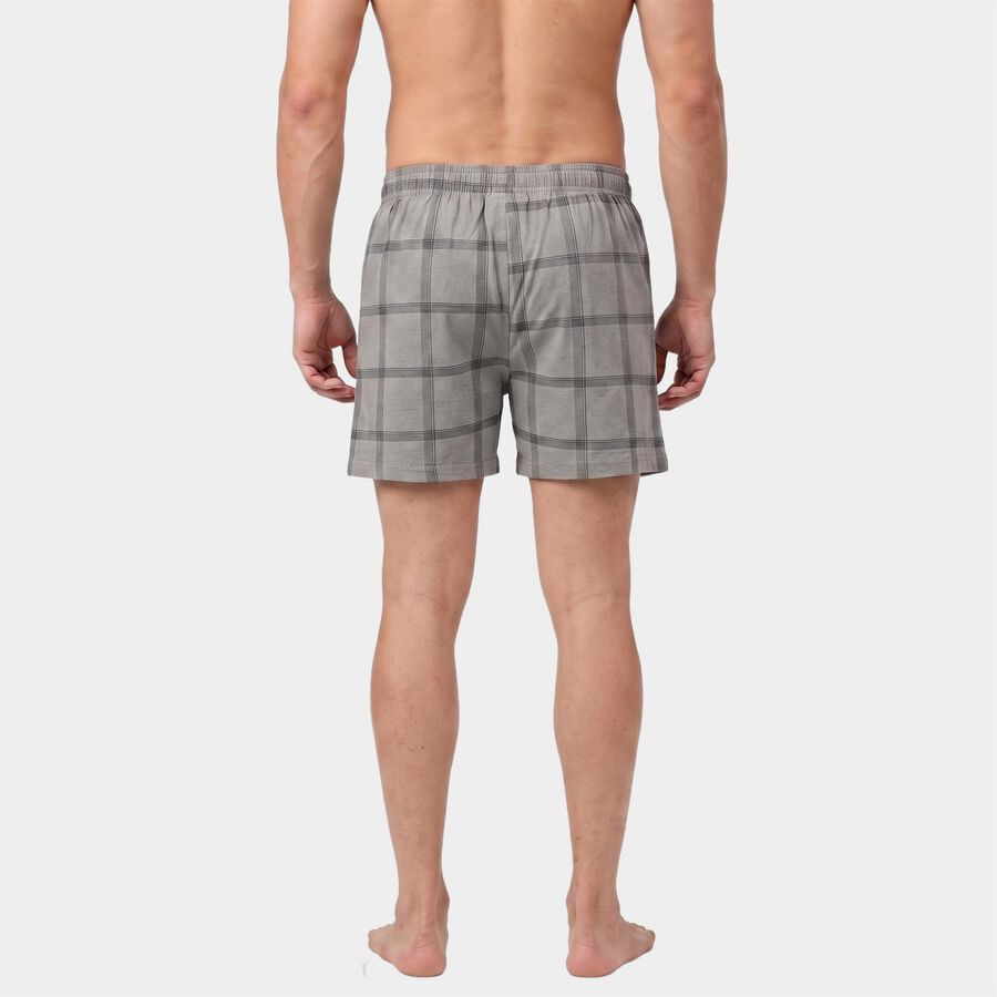 Men's Dark Blue Relaxed Fit Checked Boxers, Dark Blue, large