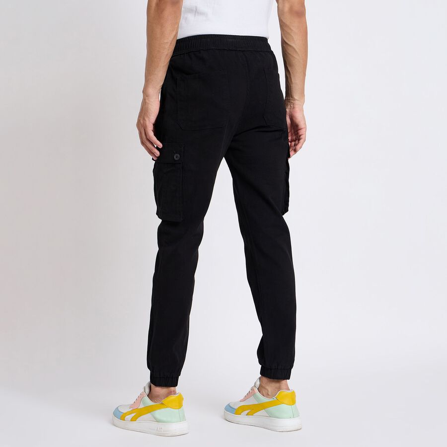 Men's Slim Fit Casual Trousers, Black, large image number null