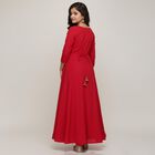 Girls Muted Sage Green Embroidered Kurta and Pants Fusion Set, Fuchsia, small image number null