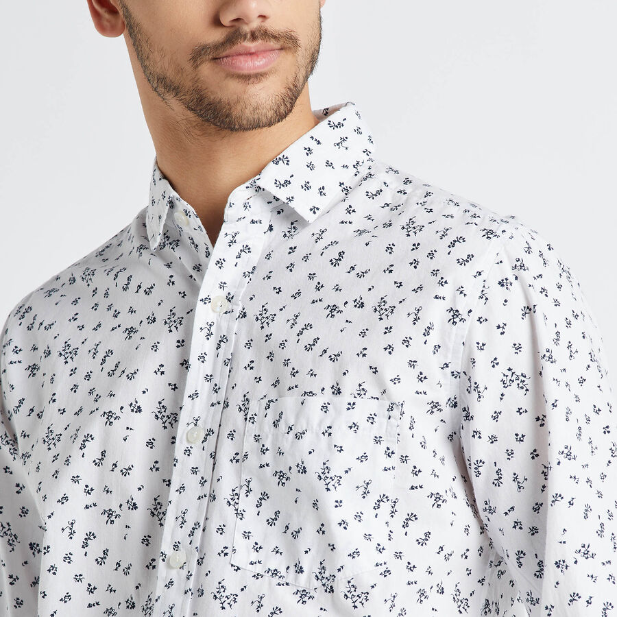 Cotton Printed Casual Shirt, White, large image number null