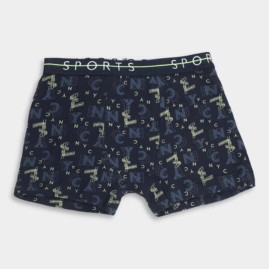 Boys' Dark Navy Printed Regular Fit Briefs, नेवी ब्लू, large image number null