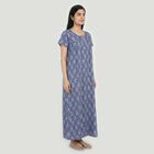 Women's Blue Nighty, Mid Blue, small