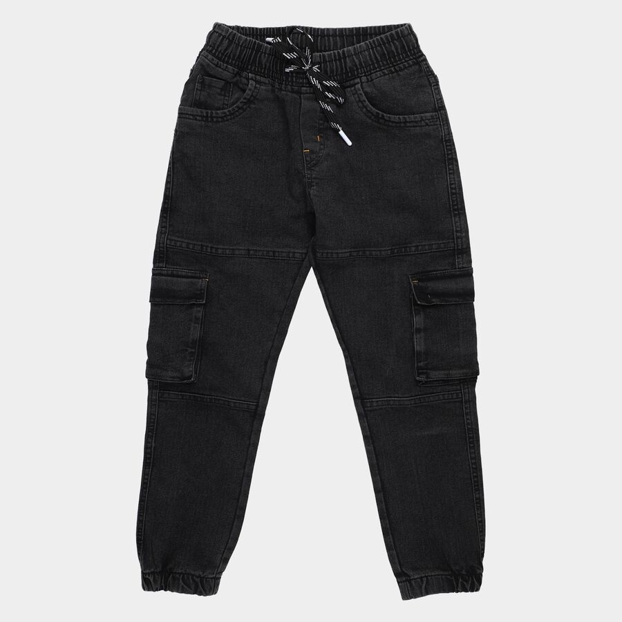 Boys' Jeans, गहरा ग्रे, large